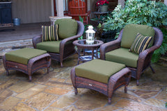 SEA PINES TWO CLUB CHAIRS, TWO OTTOMANS AND SIDE TABLE BUNDLES
